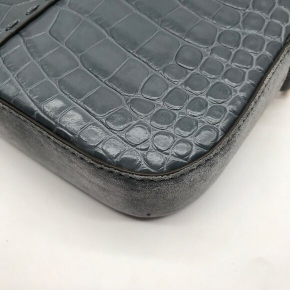 Tory Burch Bluestone Leather Mcgraw Embossed Camera Bag - Picture 7 of 11